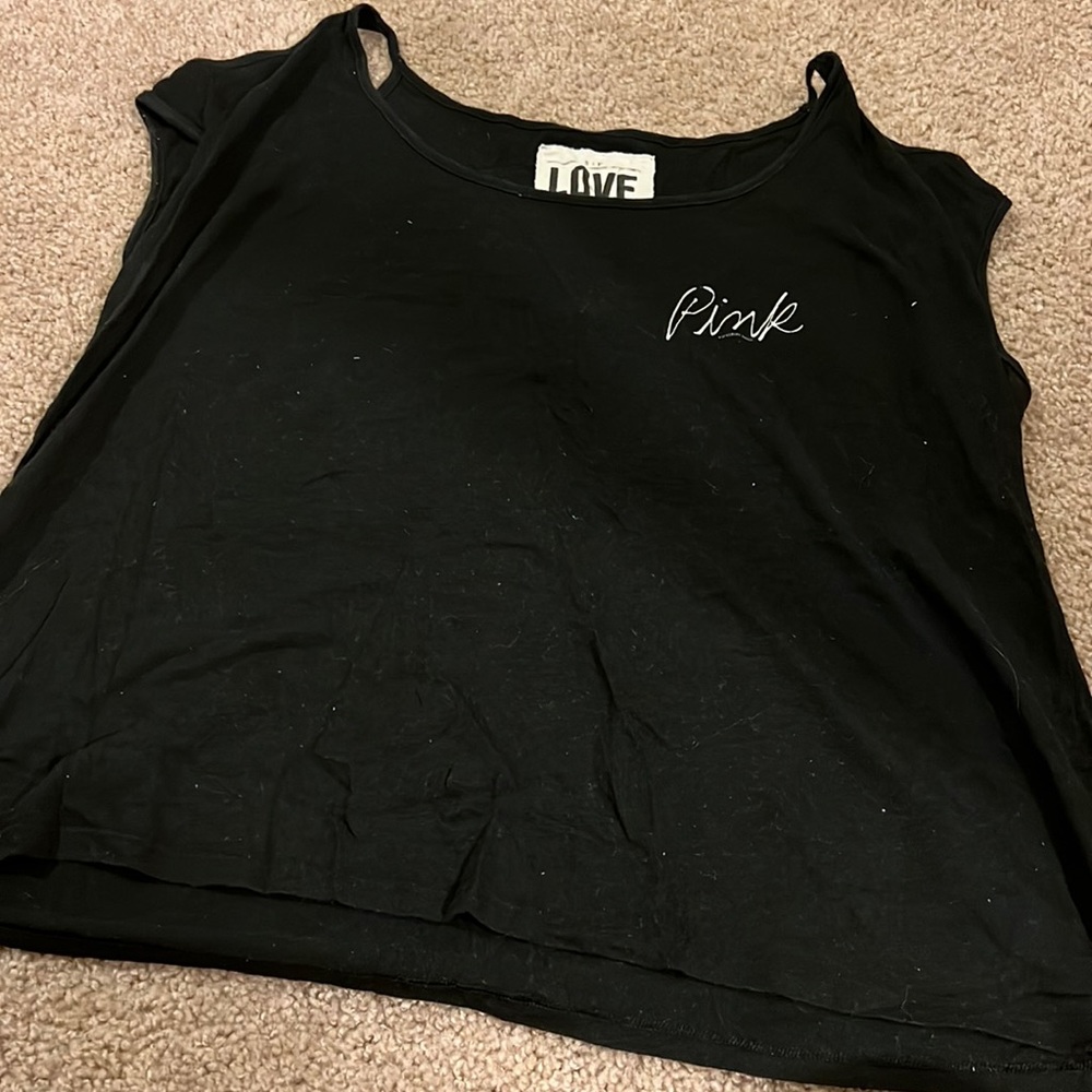 VS Pink open shoulder t-shirt